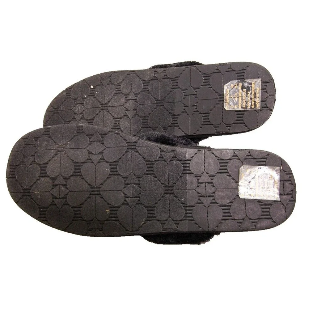 Kate Spade Lacey Glitter Slippers Slip-on Flats Bow Women's Size 9B Black